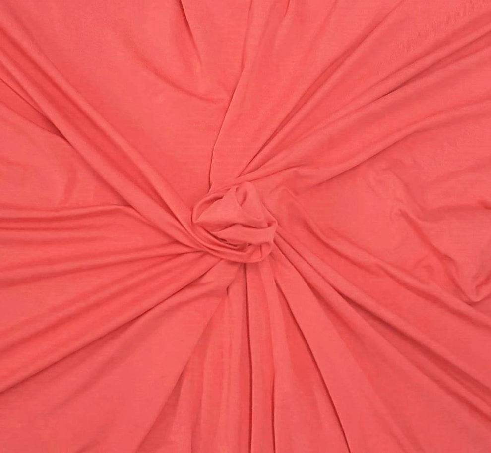 1 Yard Coral Bamboo Spandex Jersey Fabric Soft Stretchy Breathable Knit