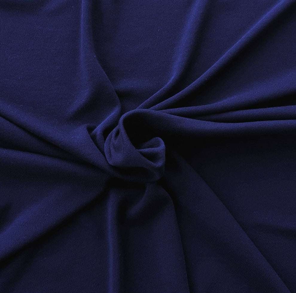 1 Yard Navy Poly Acrylic Sweater Knit Interlock Fabric Soft Durable Stretchy