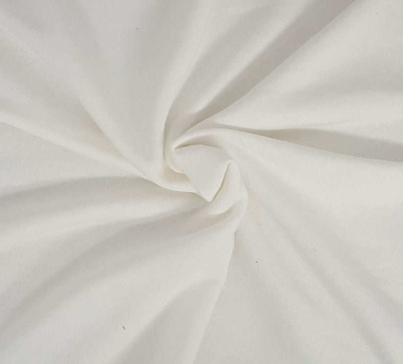1 Yard Off White PFD Cotton French Terry Knit Fabric Medium Weight Soft Material For Sweatshirts