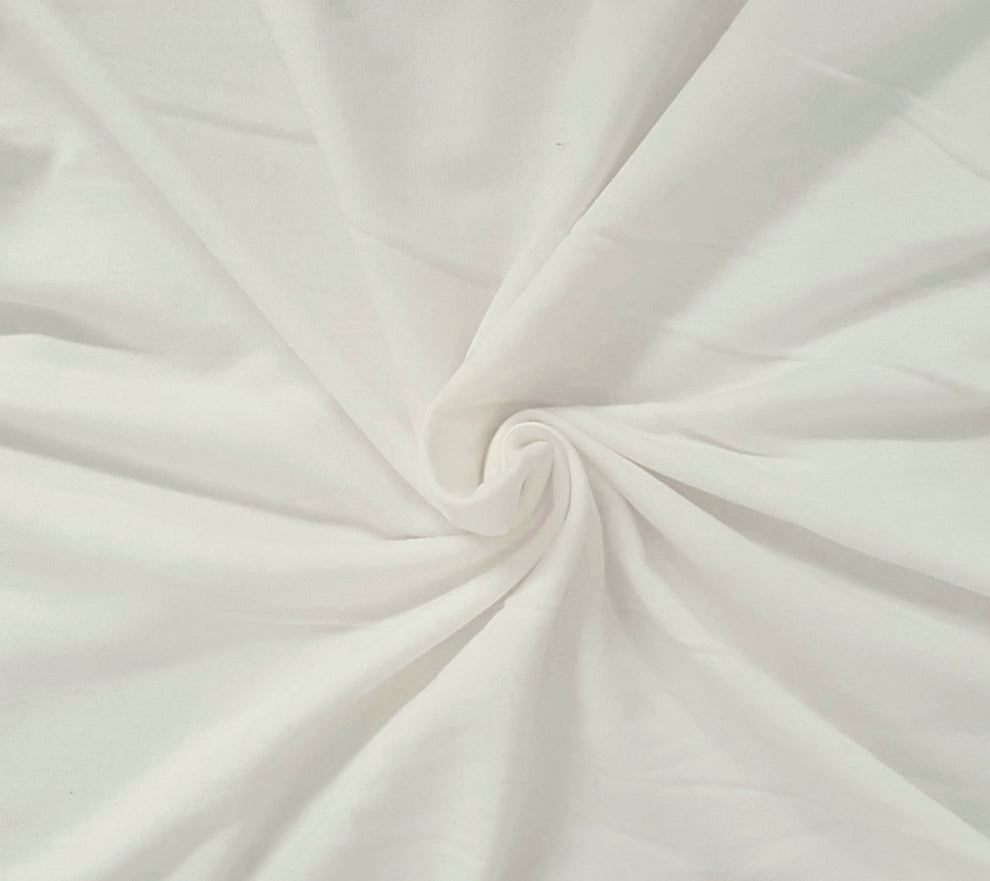 1 Yard White Organic Cotton Polyester Sweatshirt Fleece Knit Fabric Soft Warm