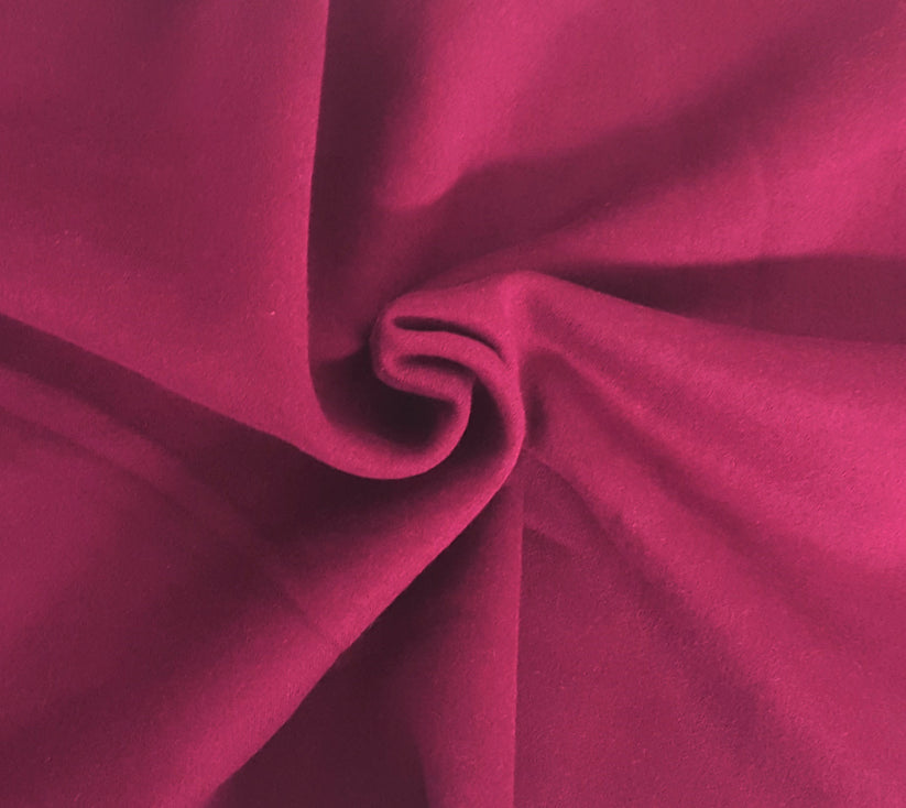 1 Yard Wine Cotton Blend Fleece Knit Fabric Soft Heavyweight Sweatshirt Material