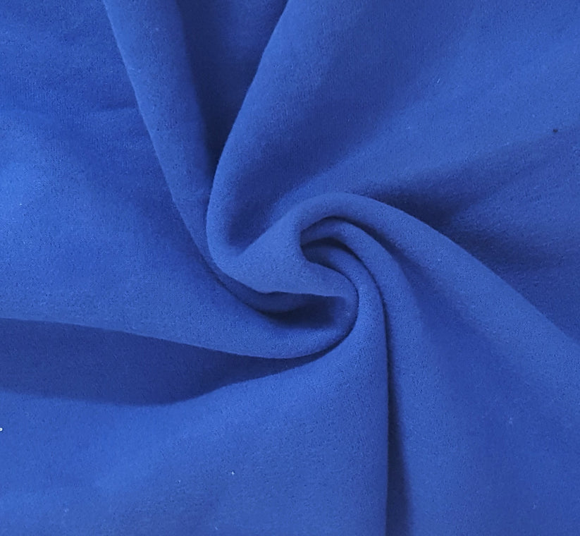 1 Yard Royal Cotton Blend Fleece Knit Fabric Soft Warm Material For Hoodies And Sweatshirts