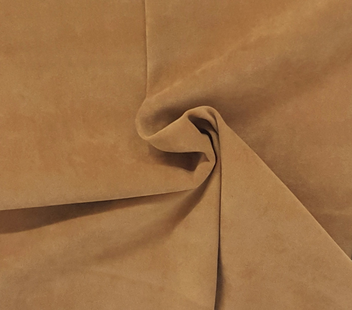 Faux Suede Satin Back Tan Fabric