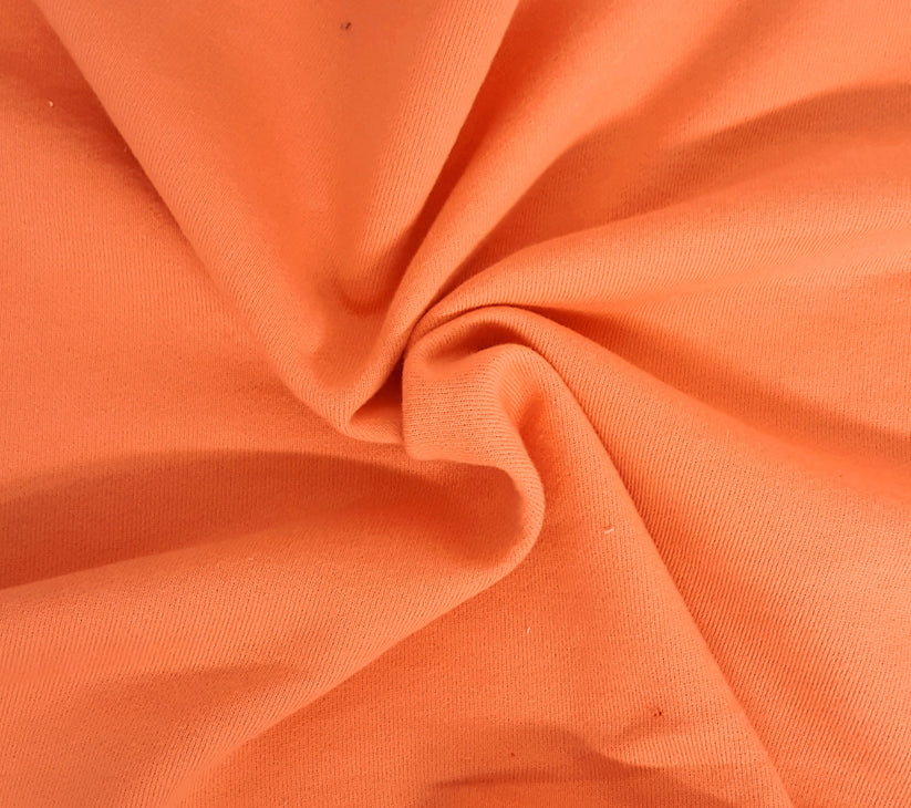 1 Yard Salmon Cotton French Terry Knit Fabric Heavyweight Soft Loop Back Knit