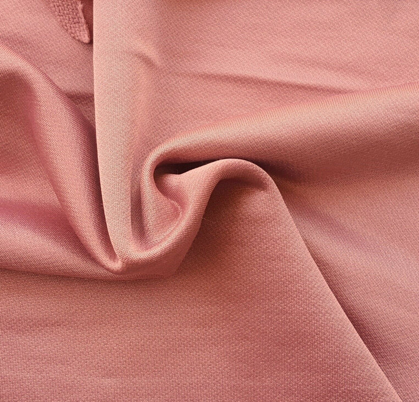 1 Yard Metallic Blush French Terry Knit Fabric Soft Loop Back Lightweight Stretch Apparel Material