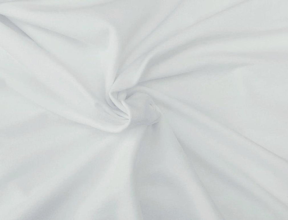 1 Yard White French Terry Knit Fabric Rayon Spandex Stretch Material for Loungewear and Tops