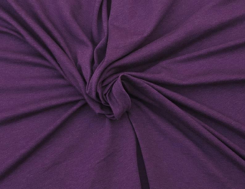 1 Yard Eggplant Cotton Spandex Jersey Knit Fabric