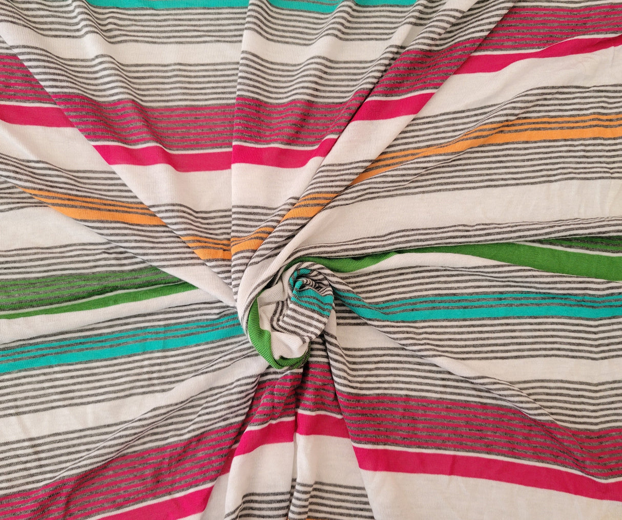 Cotton Jersey Knit Multicolor Stripes