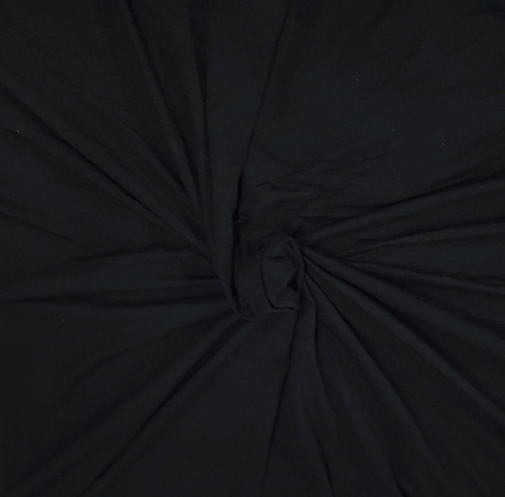 1 Yard Black Modal Rayon Spandex Jersey Knit Fabric Soft, Stretchy Lightweight Fabric for Tees, Dresses & Loungewear