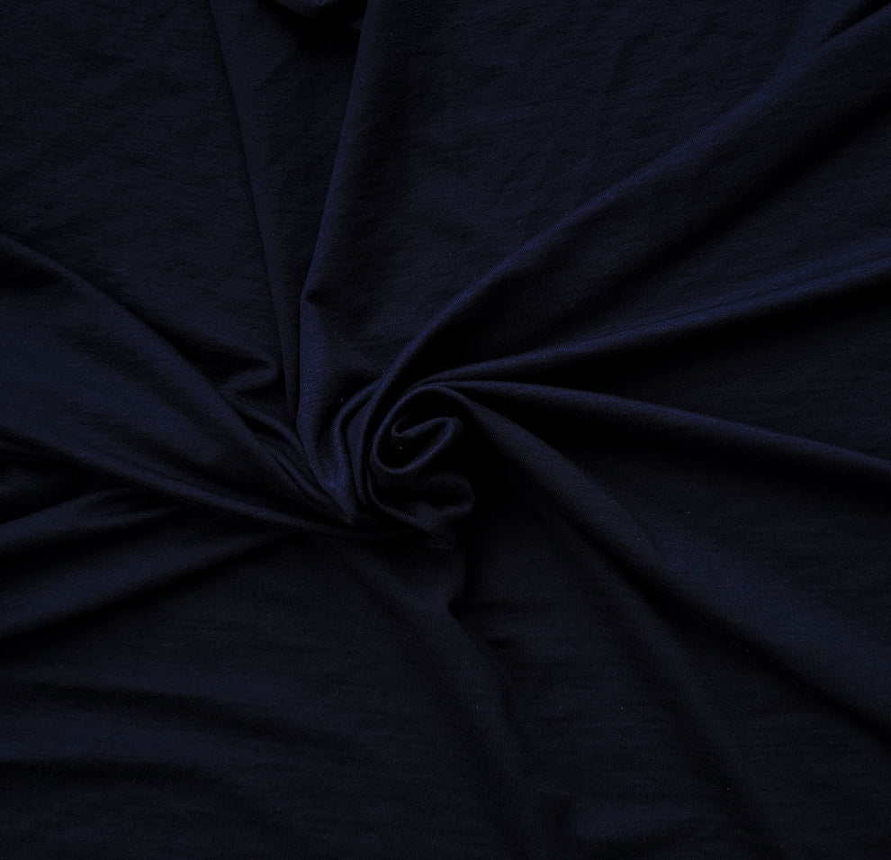 1 Yard Navy Blue Modal Rayon Spandex Jersey Fabric for T Shirts Dresses Lounge Clothing