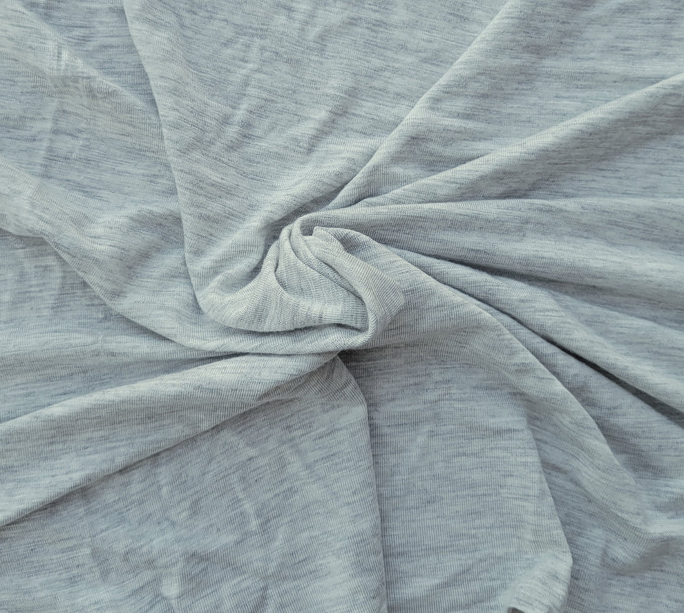 1 Yard Ash Rayon Spandex Lino Slub Jersey Knit Fabric Soft, Stretchy & Textured
