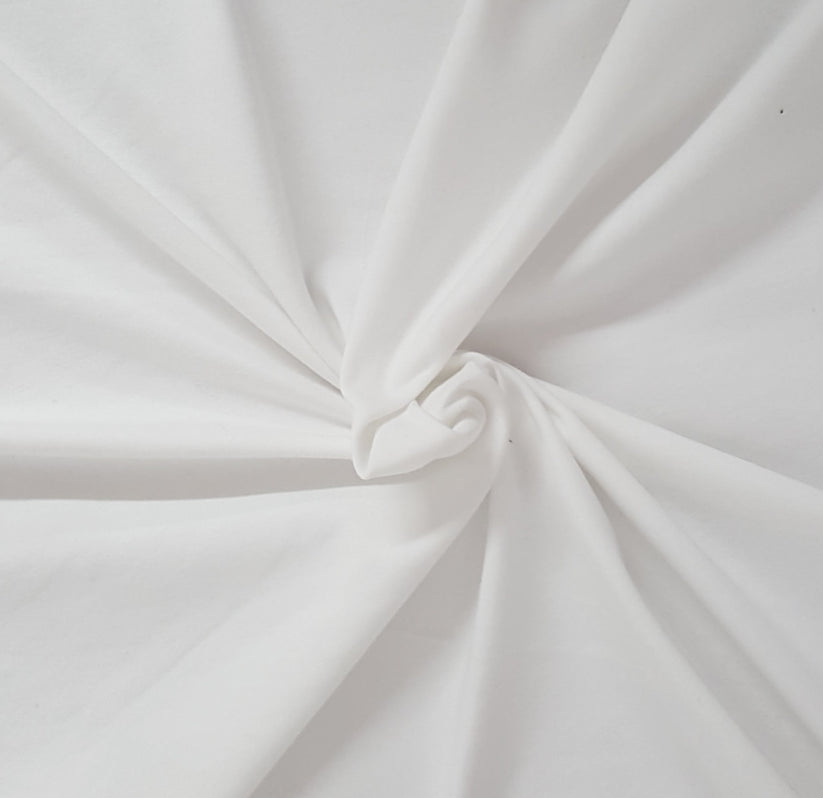 1 Yard White Cotton Blend Spandex Jersey Fabric Heavyweight Stretch Knit For Apparel Projects 60 Inches