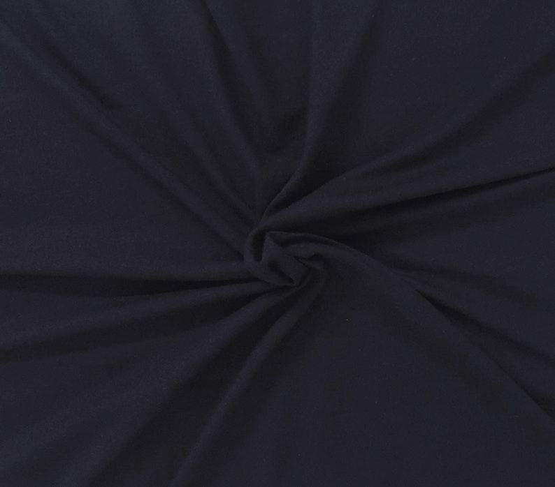 1 Yard Navy Modal Cotton Jersey Knit Fabric Soft Stretchy Material for Everyday Wear