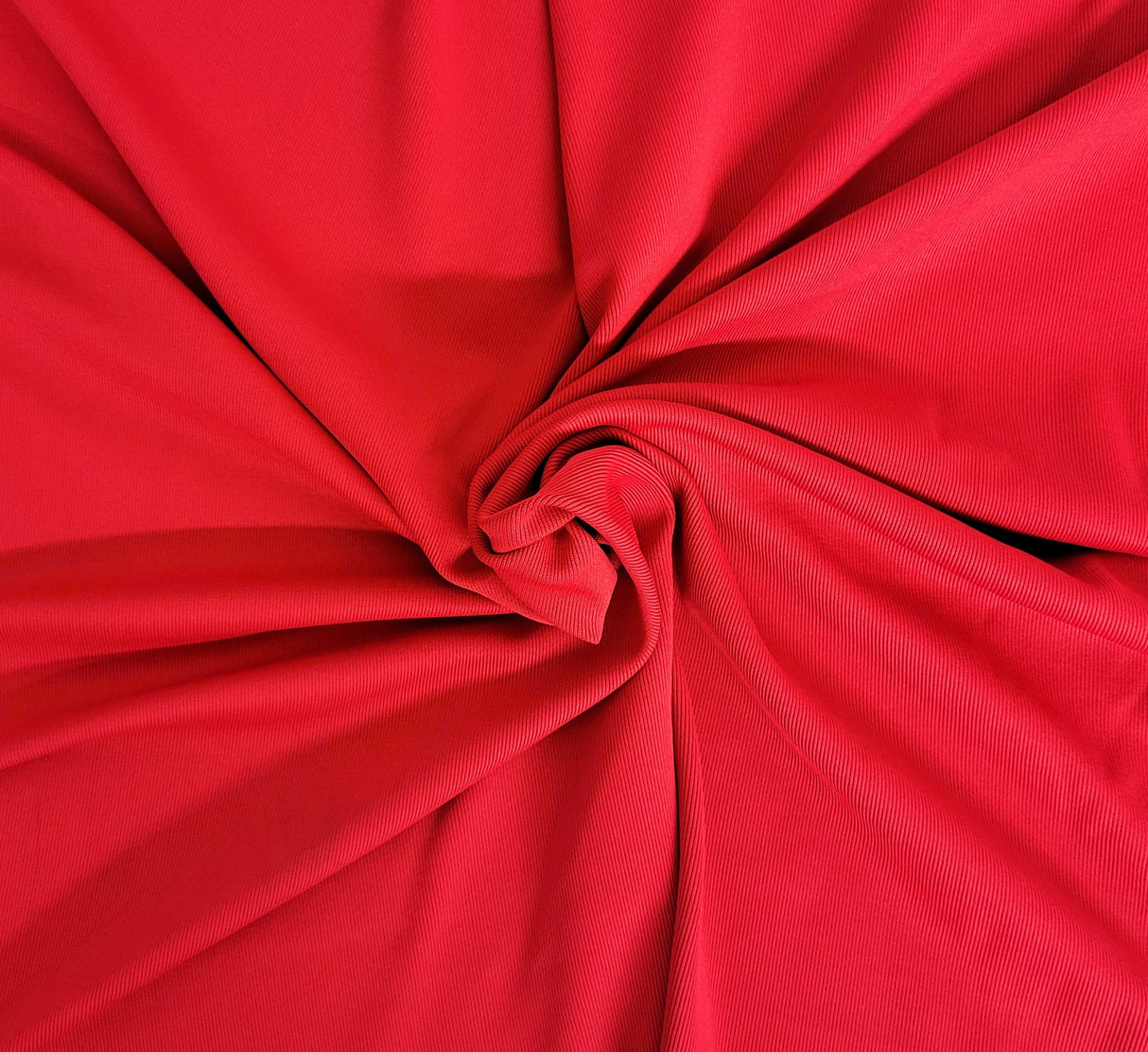 Nylon Spandex 1x1 Rib Knit Bright Red