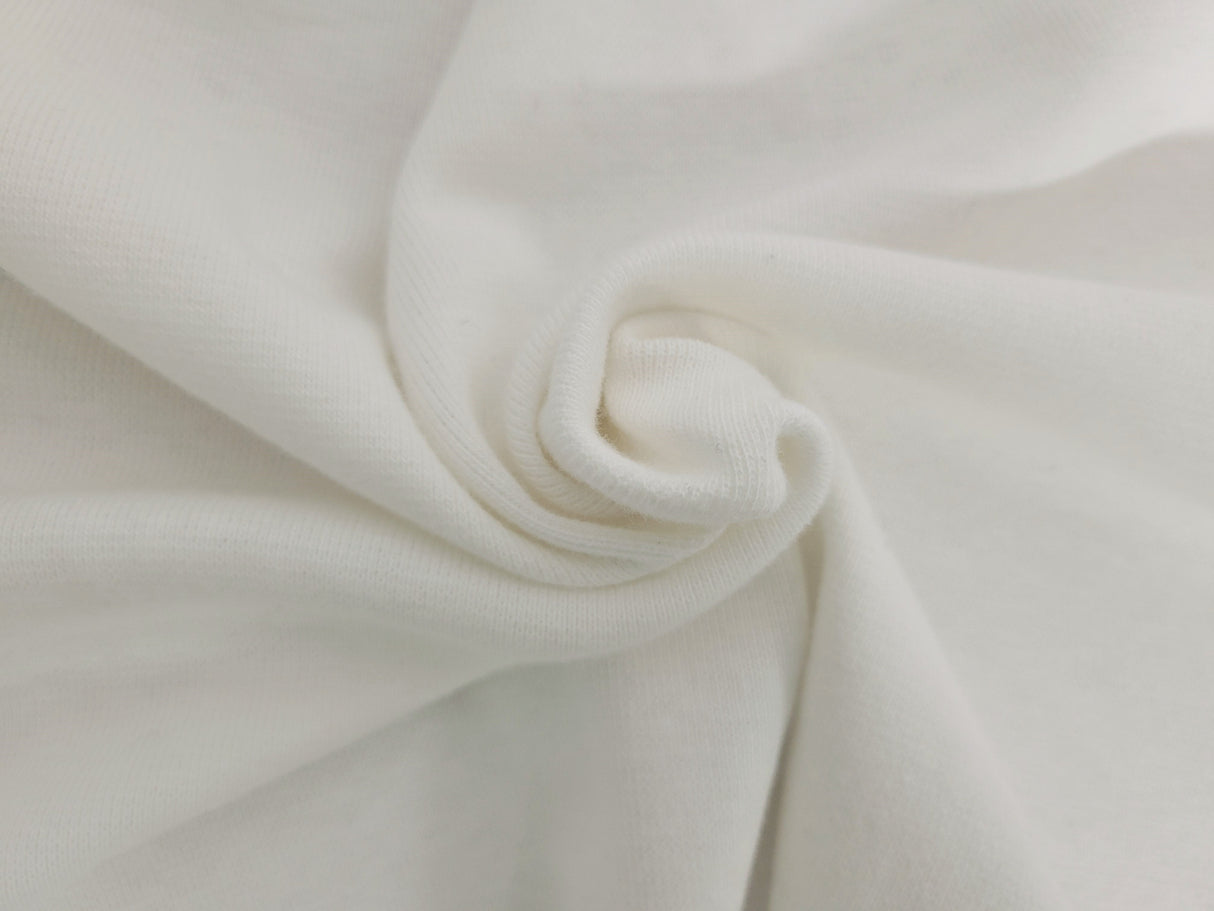 Organic Cotton Spandex 1x1 Rib Off White