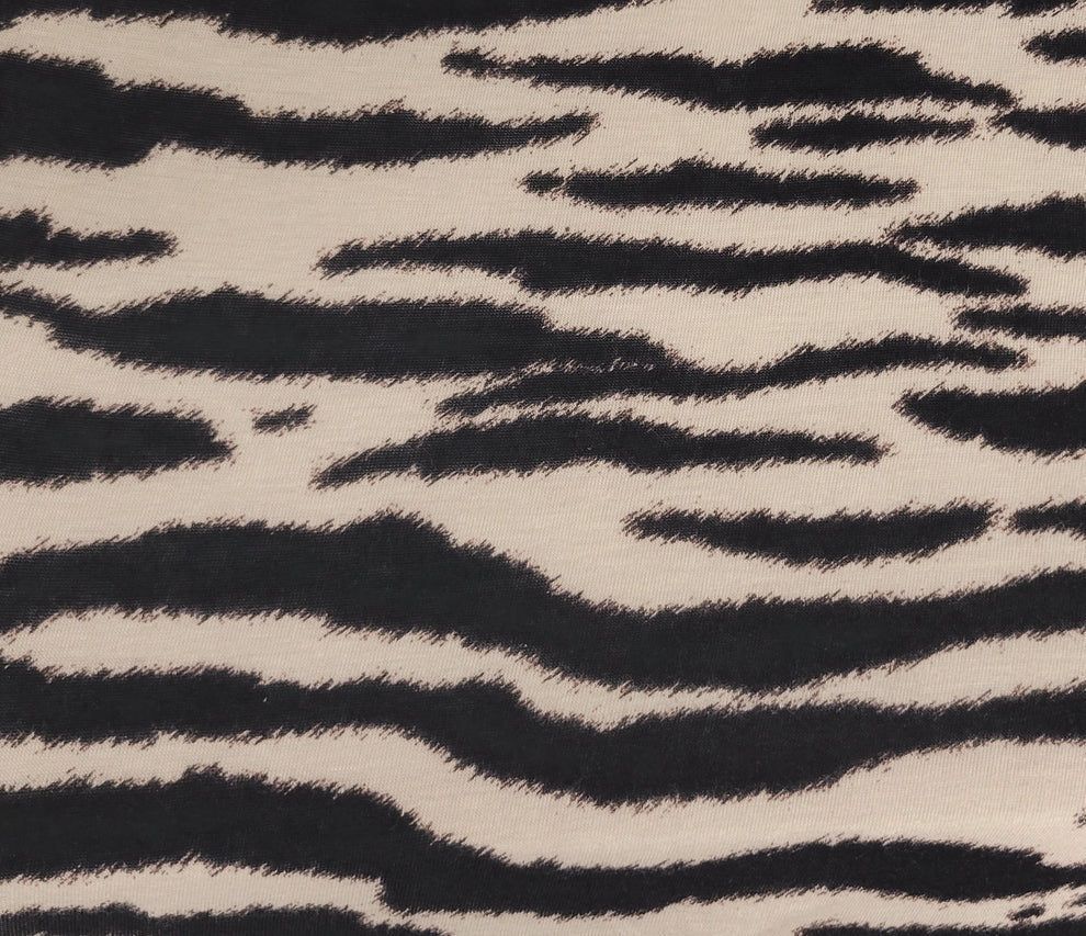 1 Yard Rayon Spandex Zebra Print Yarn Dye Jersey Knit Fabric Soft Stretch Material For Clothing Projects