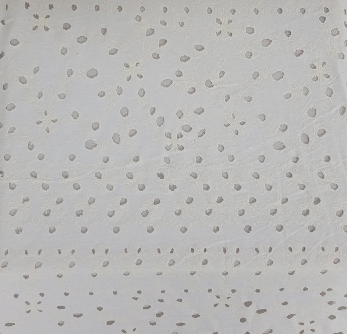 Cotton Eyelet Jersey Knit White
