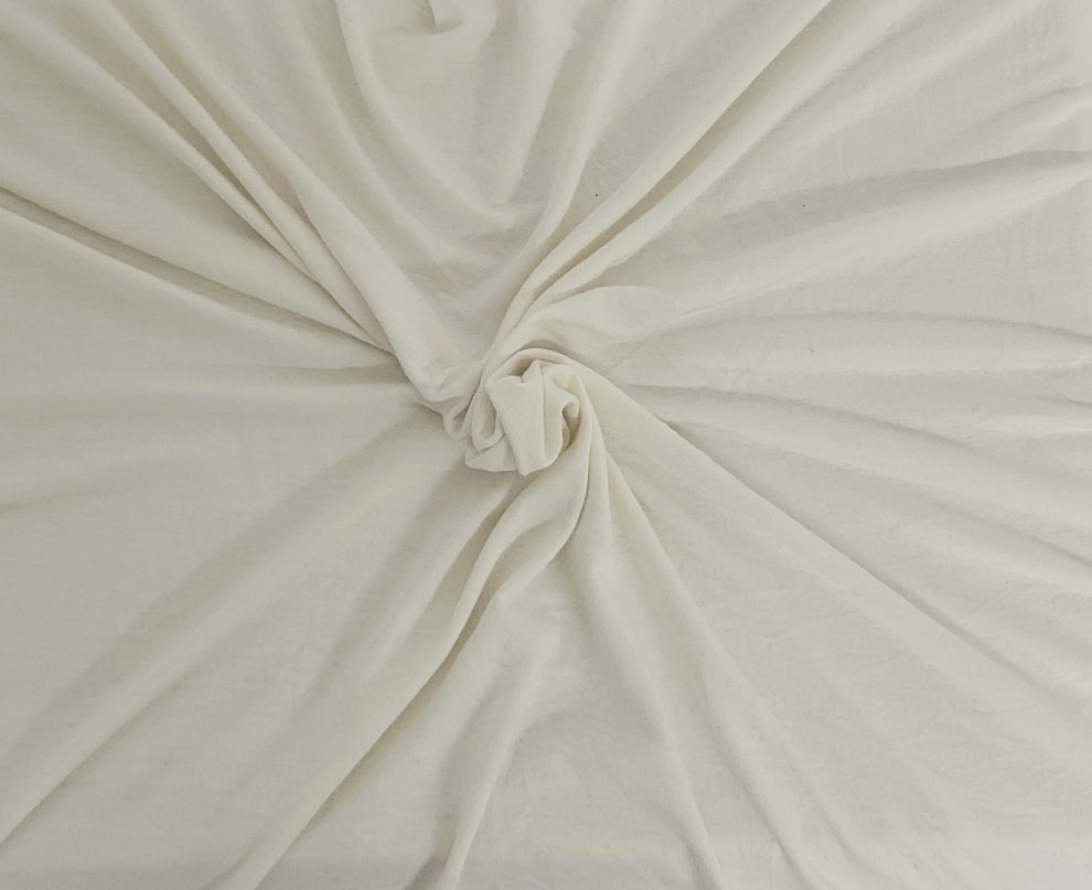 1 Yard Ivory Modal Spandex Jersey Knit Fabric