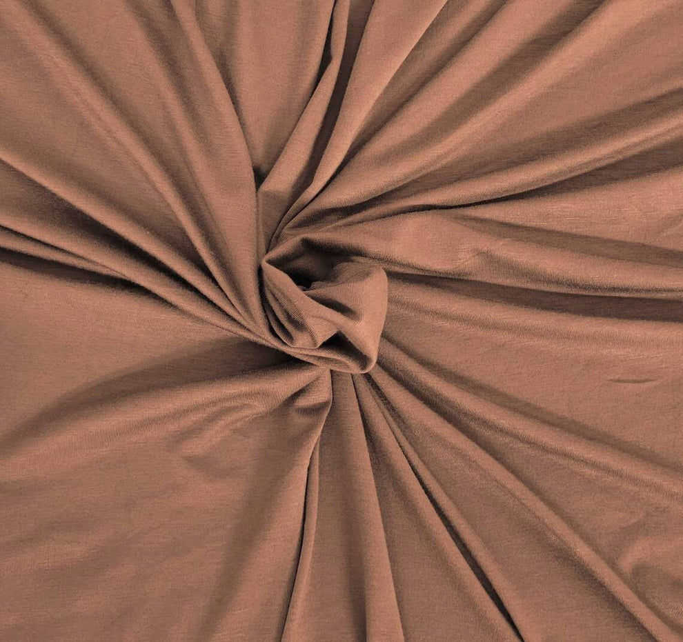 1 Yard Taupe Bamboo Spandex Jersey Knit Fabric Eco Soft Material 60 Inch Width