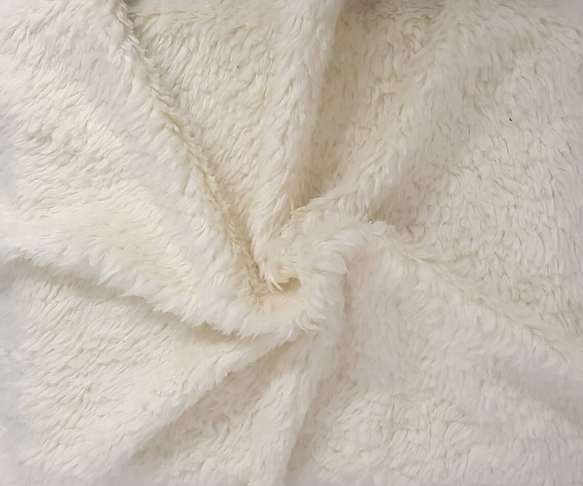 Faux Fur Plush Off White Fabric