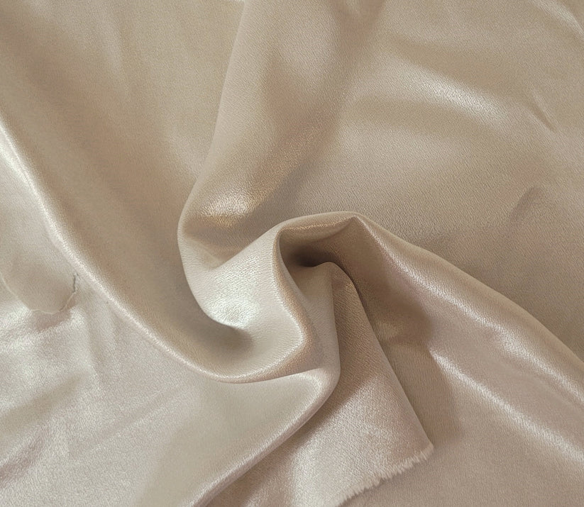1 Yard Champagne Rayon Acetate Fabric Lightweight Soft Drapey Material For Eveningwear