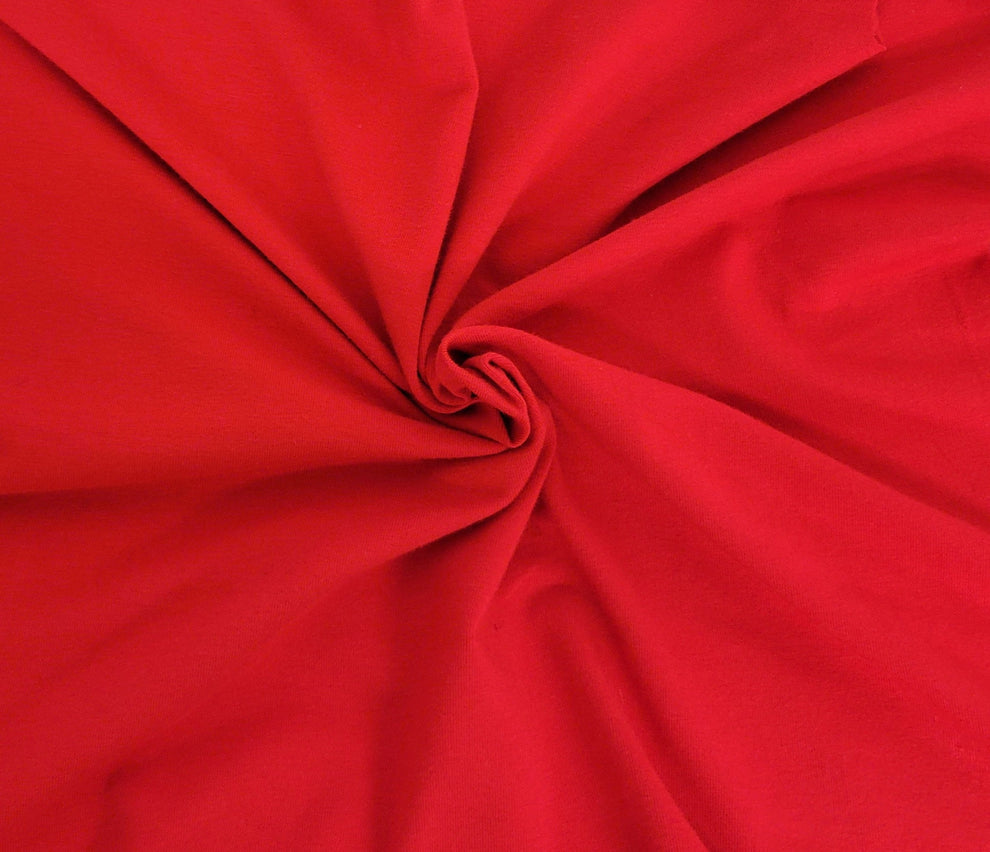 1 Yard Red Cotton Spandex Jersey Fabric Soft Stretch Knit Material For Comfortable Apparel