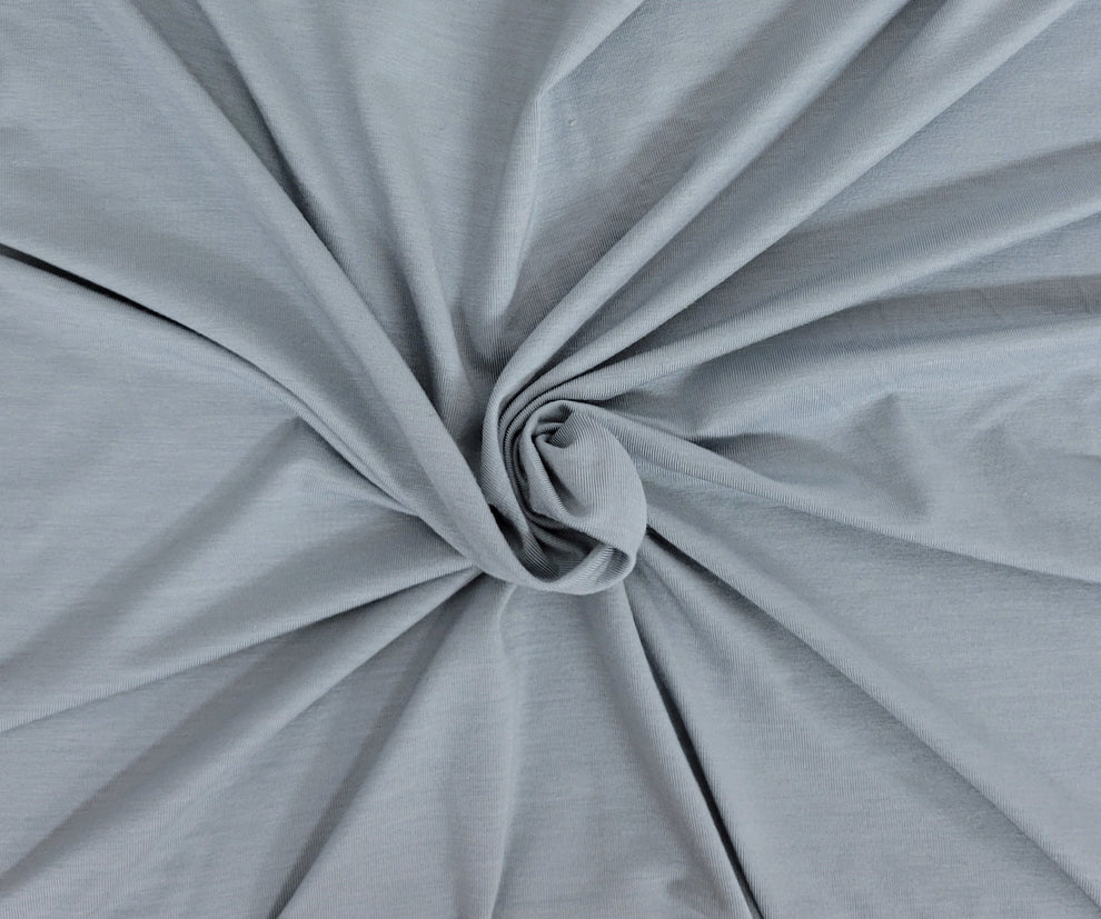 1 Yard Dusty Blue Modal Spandex Jersey Fabric Soft Stretch Lightweight Knit