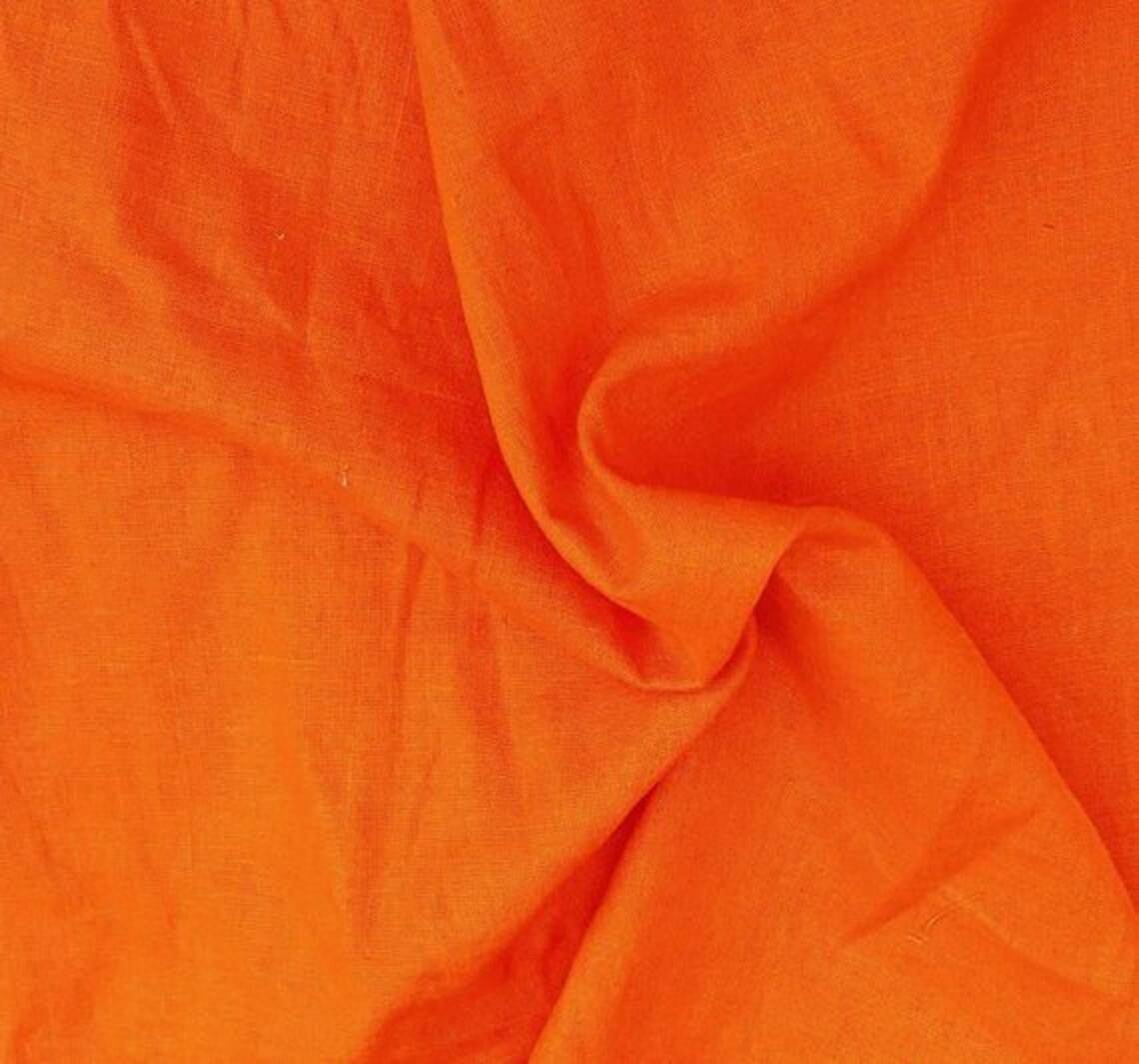 Linen Cotton Bright Orange Fabric