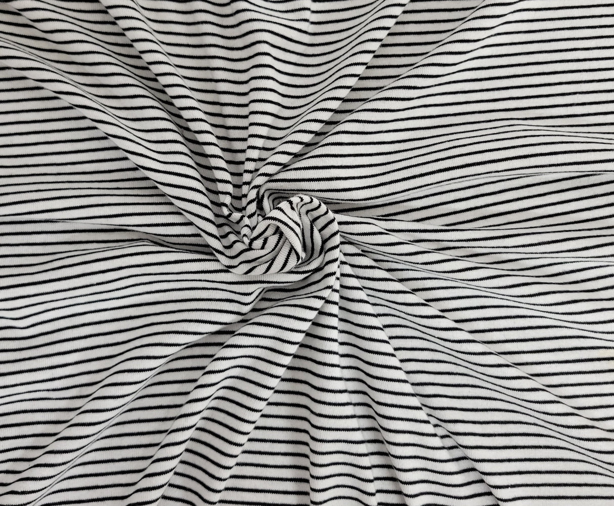 Baby Hacci Sweater Knit Black White Stripe