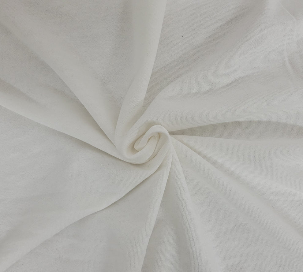 1 Yard Bleach Cotton French Terry Knit Fabric Soft Loop Back Knit