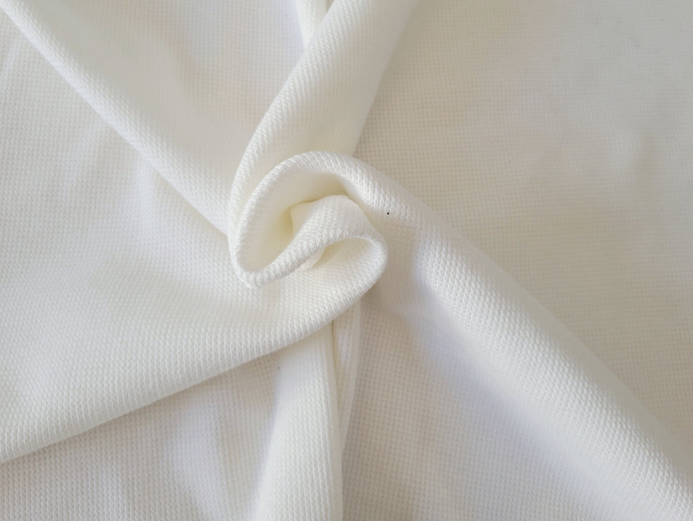 1 Yard PFD Cotton Rayon Thermal Knit Fabric Soft Stretch Waffle Texture Ideal for Dyeing, Loungewear & Babywear