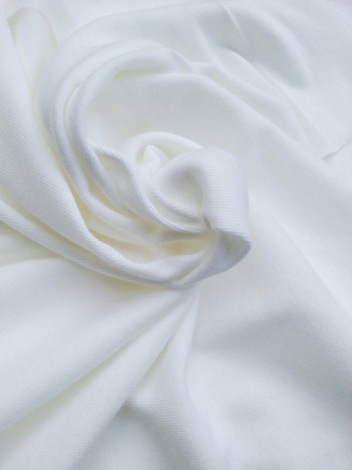 Cotton Spandex 1x1 Rib White