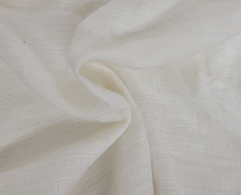 1 Yard Off White Woven Linen Fabric Lightweight Durable Material