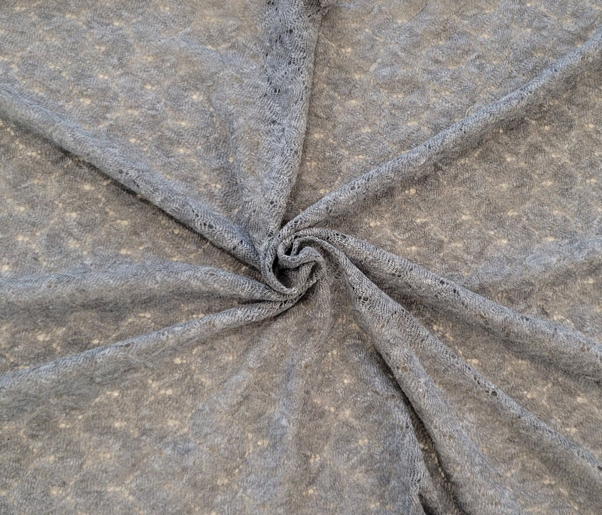 Crochet Lace Gray Cotton Knit