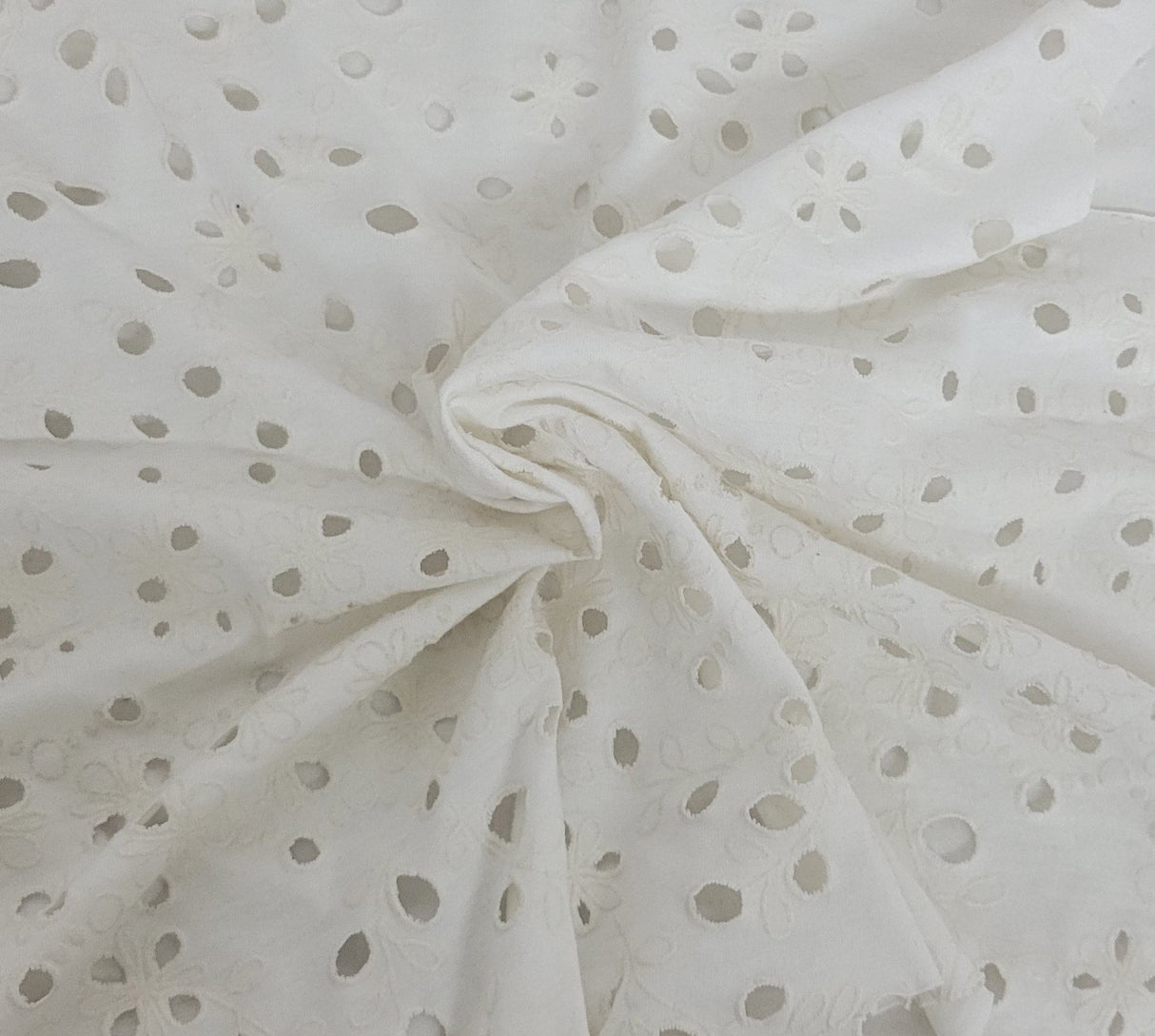 Eyelet Cotton Jersey Knit White