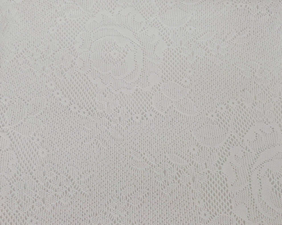 1 Yard Off White Crochet Lace Knit Fabric Polyester Soft Stretch Trim for Dresses Sewing