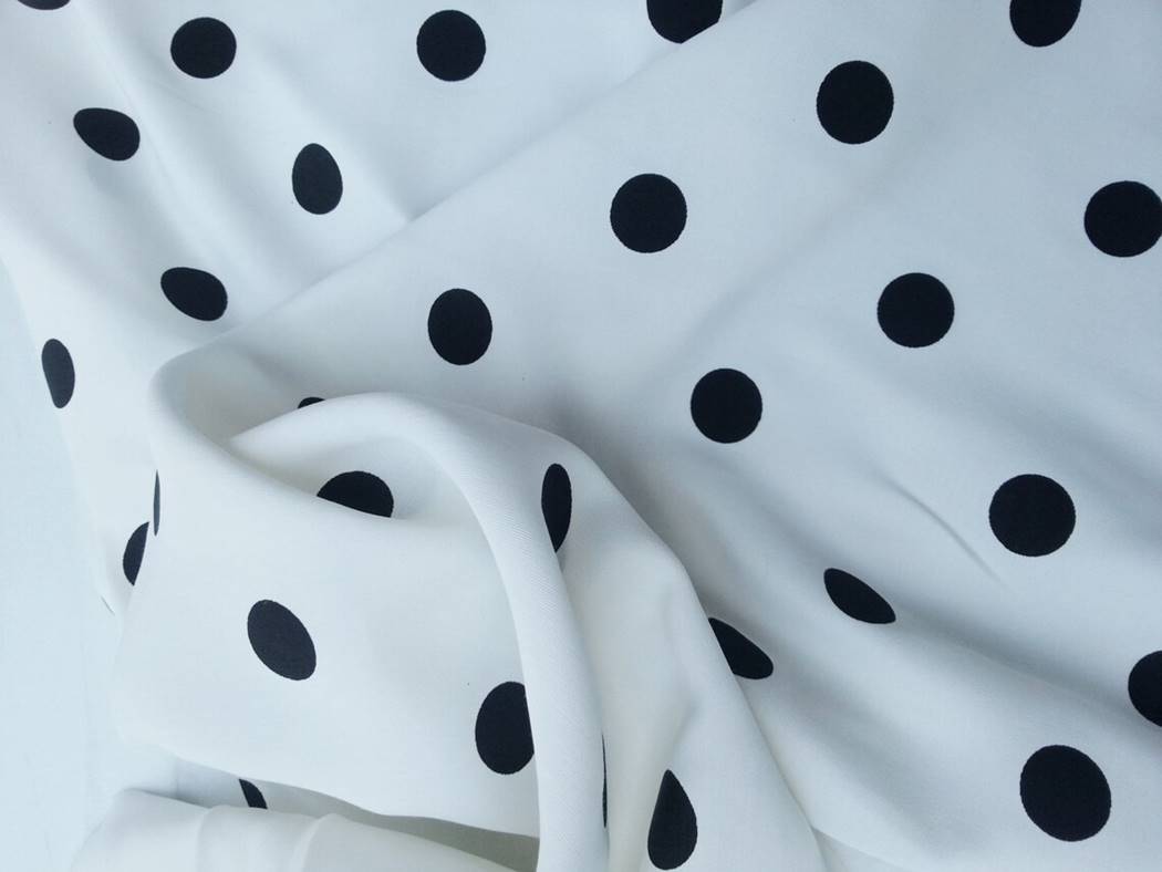 Polka Dot Rayon Acetate White Black