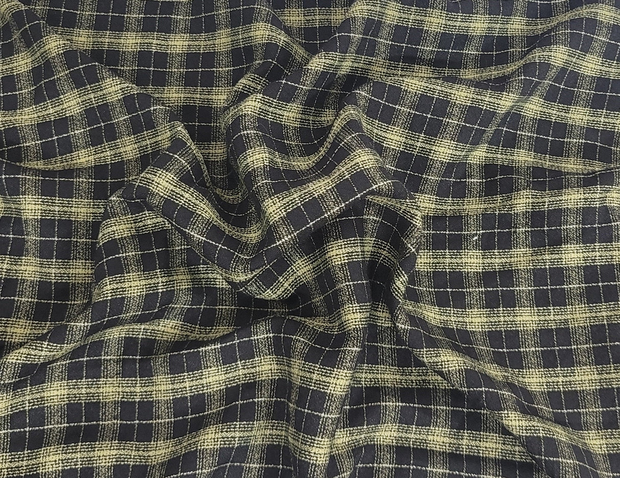 Plaid Rayon Blend Black Avocado