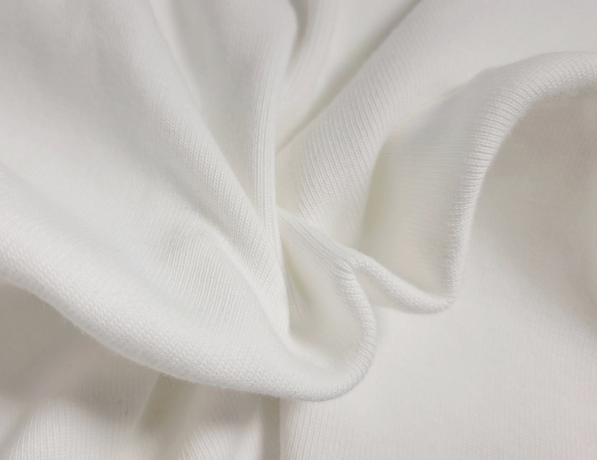 Cotton Spandex 1x1 Rib Knit Bleach