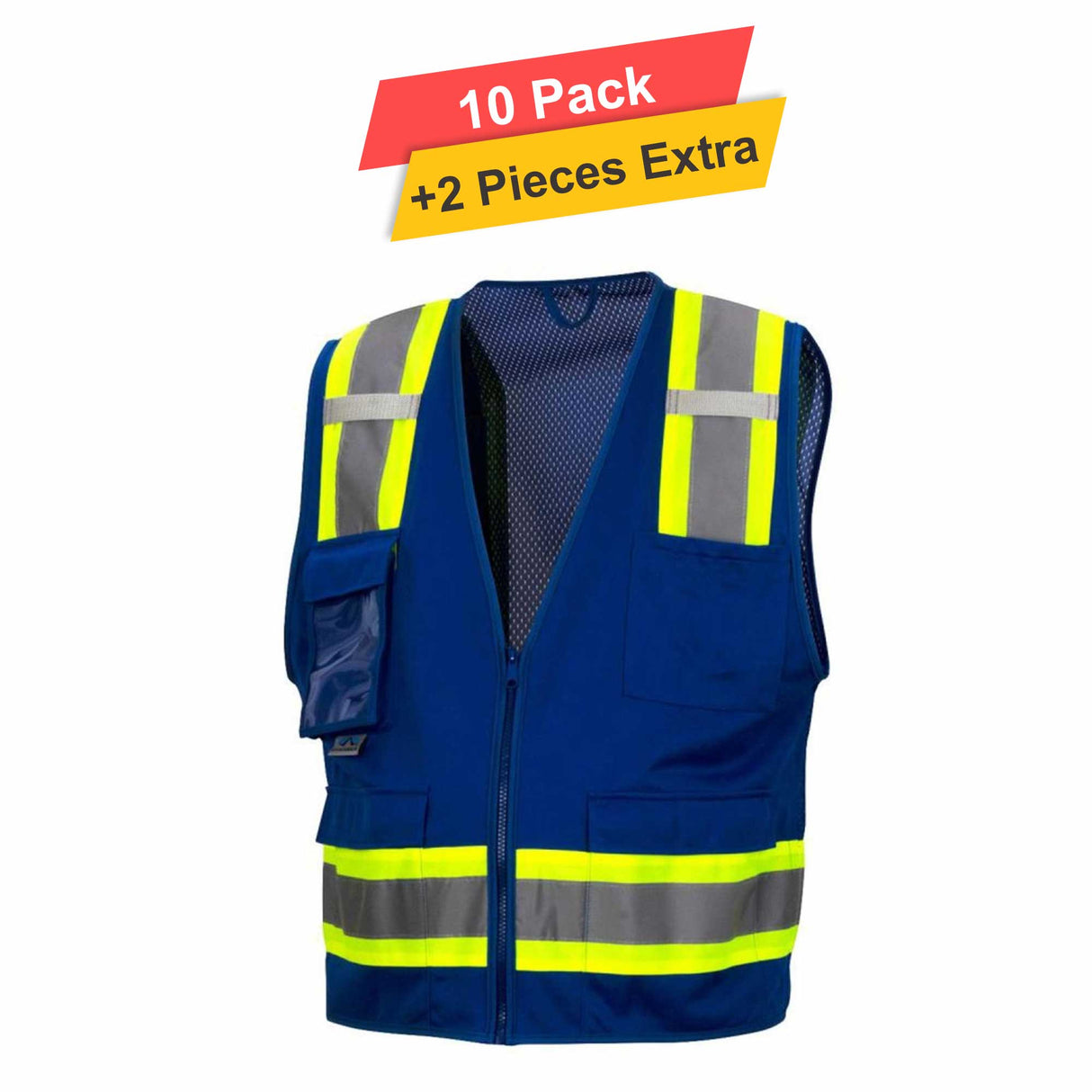 Polymesh Reflective Vest w liner - 10 pack - 100% polyester