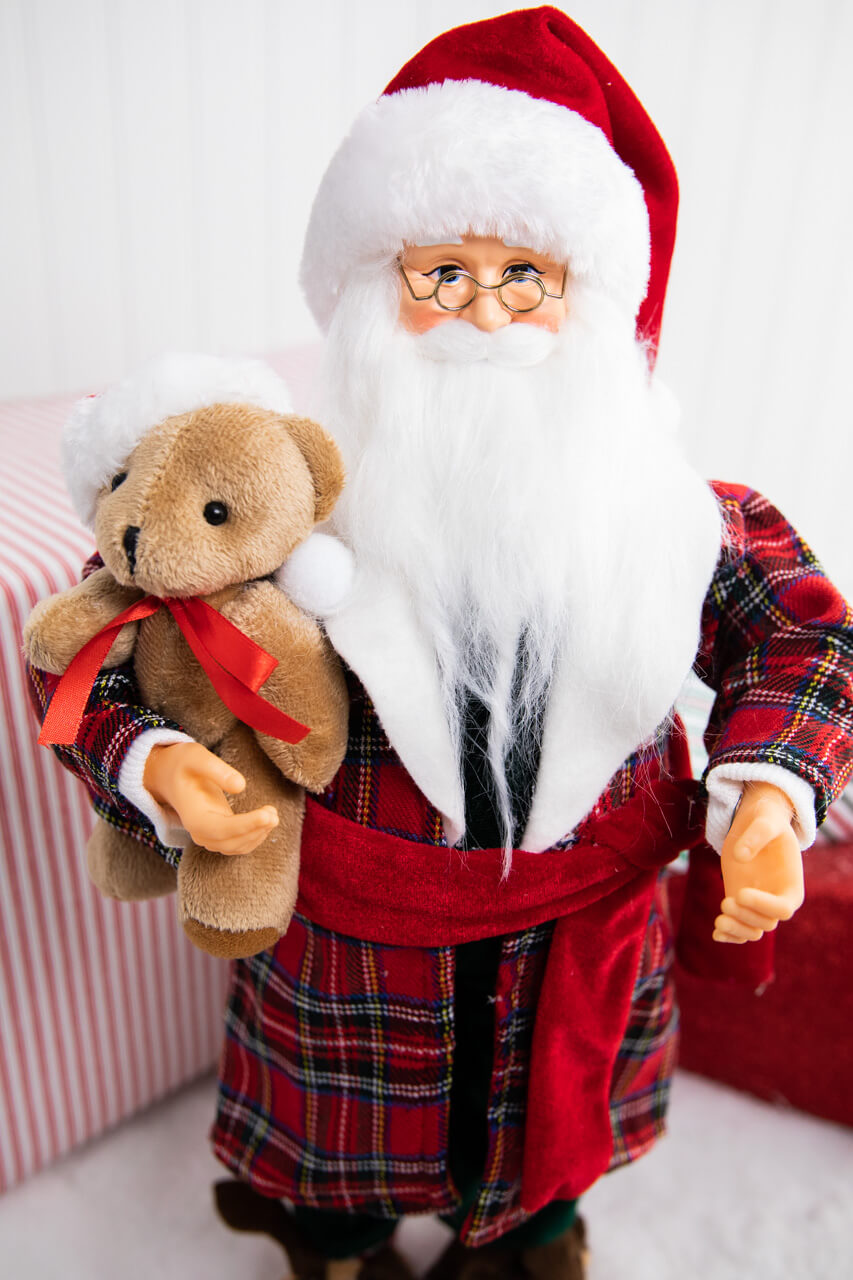 18" Santa in Pajamas Figurine