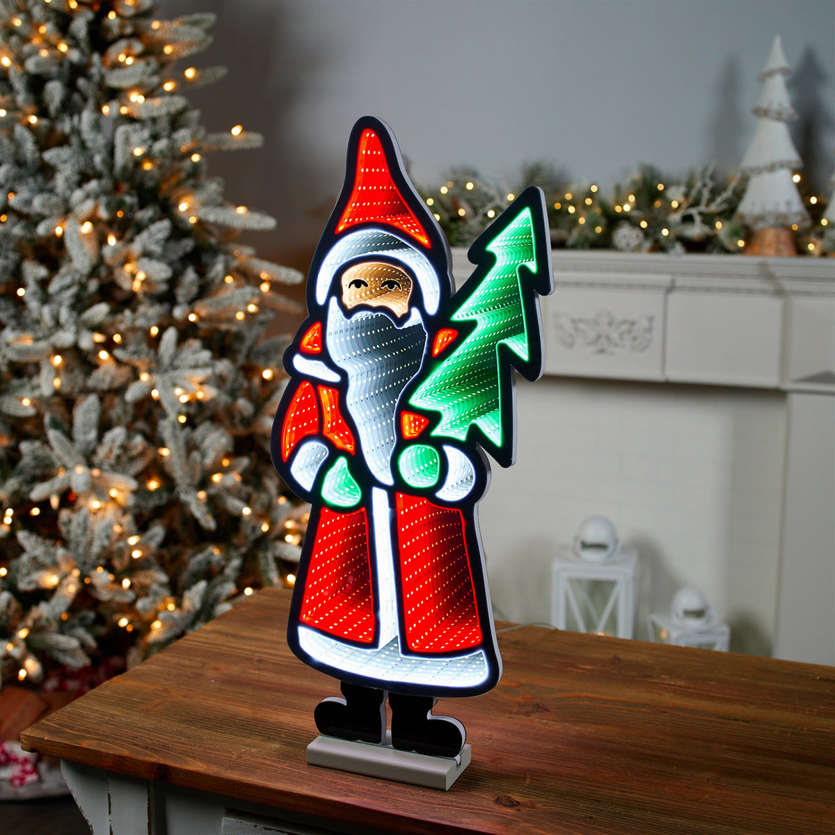 23.5"H Santa with Tree Infinity Light