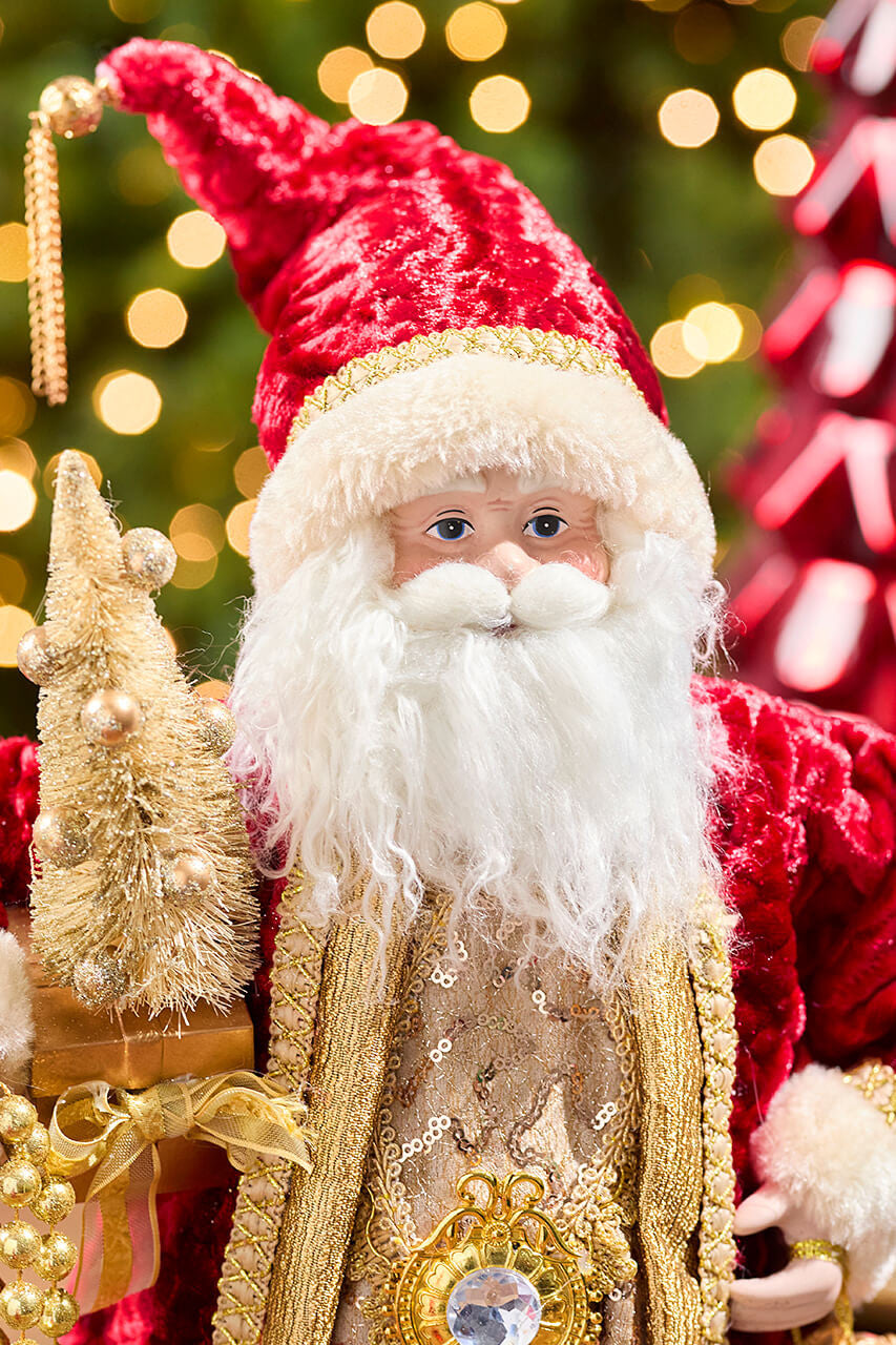 21 inch Elegant Vintage Santa With Plaque