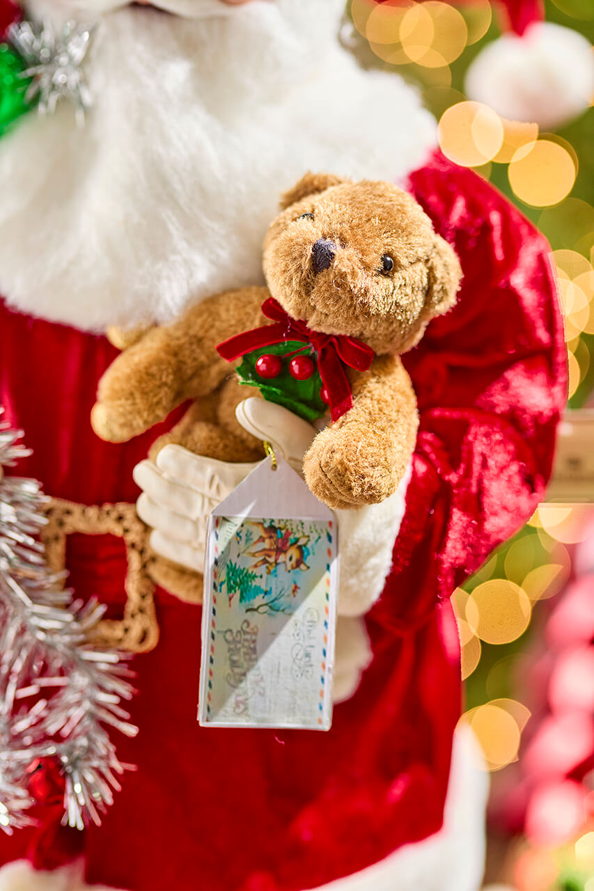 36" Retro Santa With Teddy Bear And Sack
