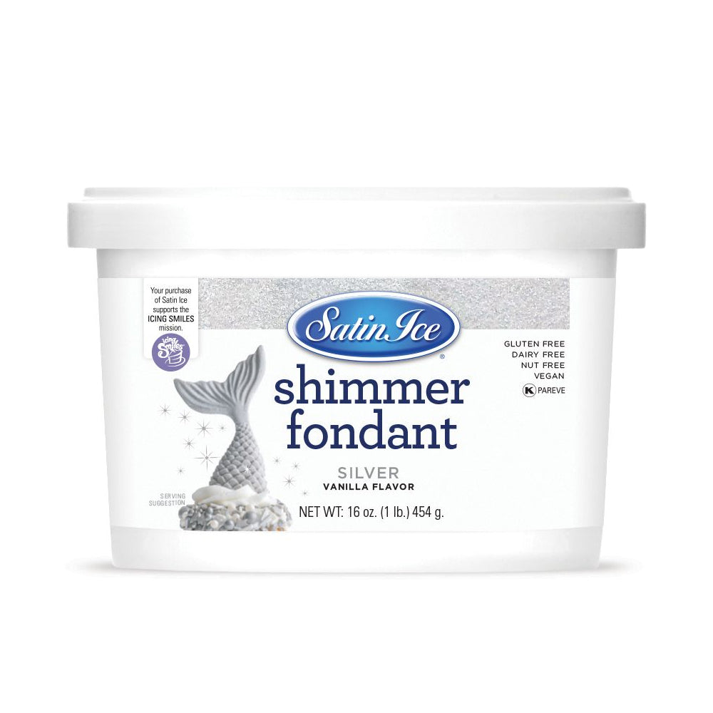 Satin Ice Silver Shimmer Vanilla Fondant, 1 Lb