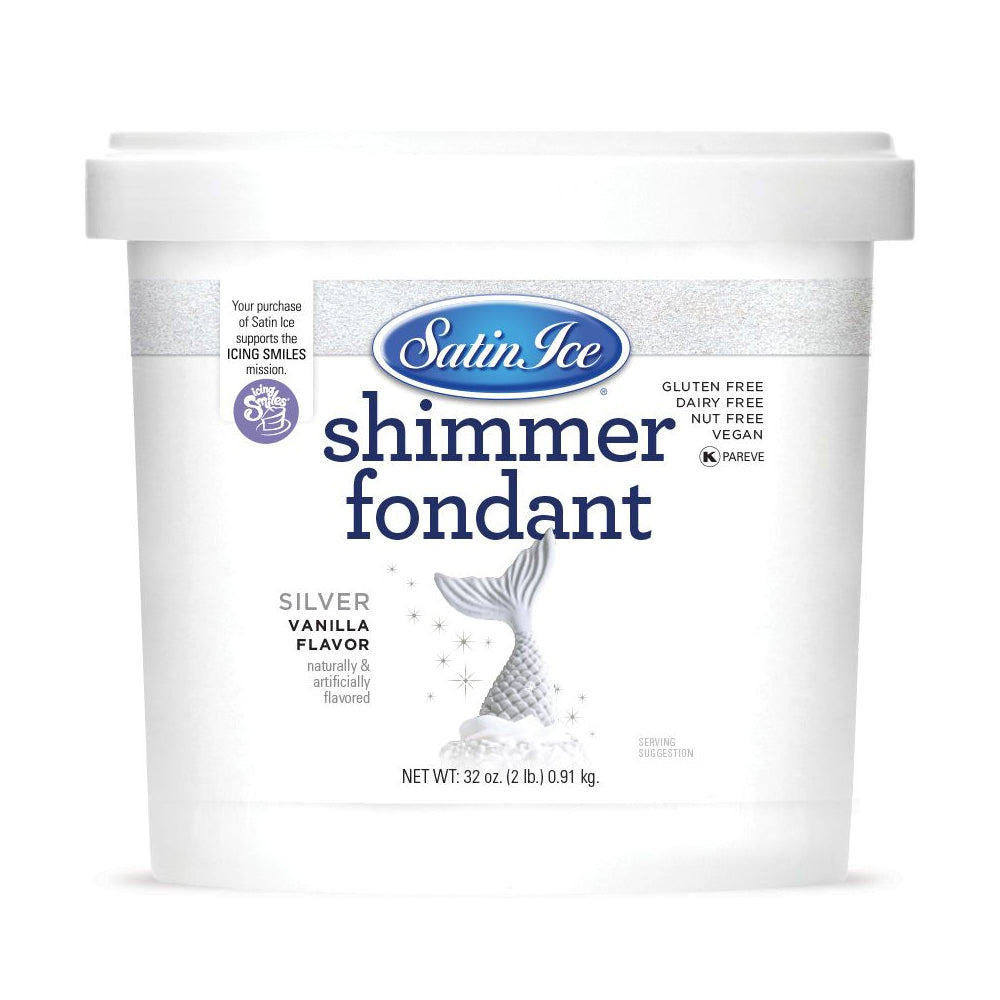 Satin Ice Silver Shimmer Vanilla Fondant, 2 Lb