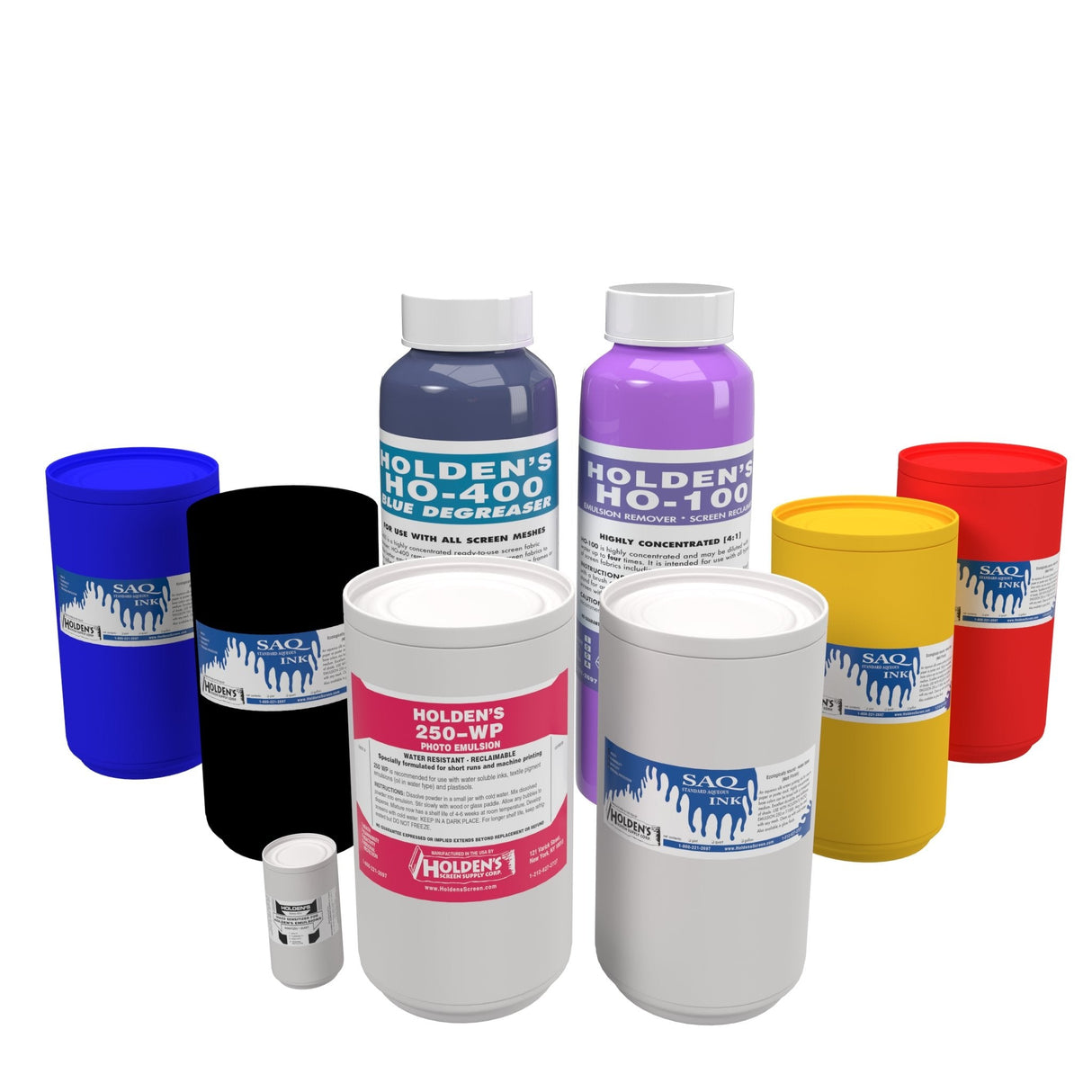 Screen Printing Kit Screen Printing Ink Kit - Water-Based Inks, Photo Emulsion, Reclaimer, Degreaser, Quarts (1 Kit)