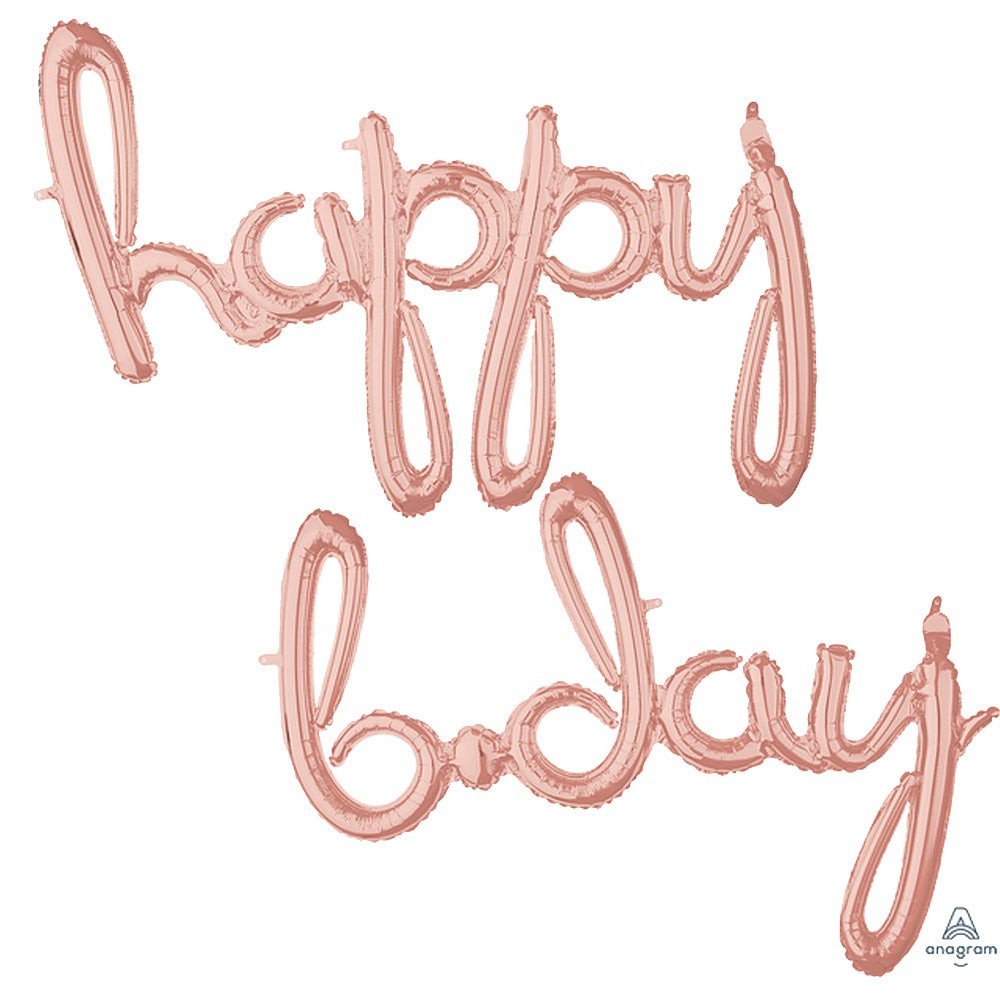 Foil Balloon Happy Bday Rose Gold