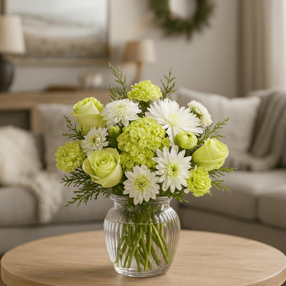 Christmas Snowflakes Flower Bouquets Fresh Holiday Arrangement Set