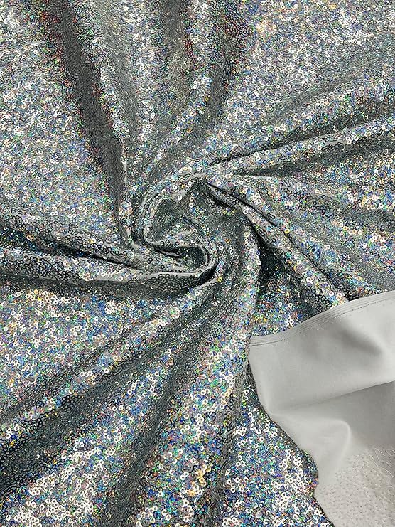 Sequin Spandex Fabric - Iridescent Mini Glitz Sequins, 54" Width (1 Yard)